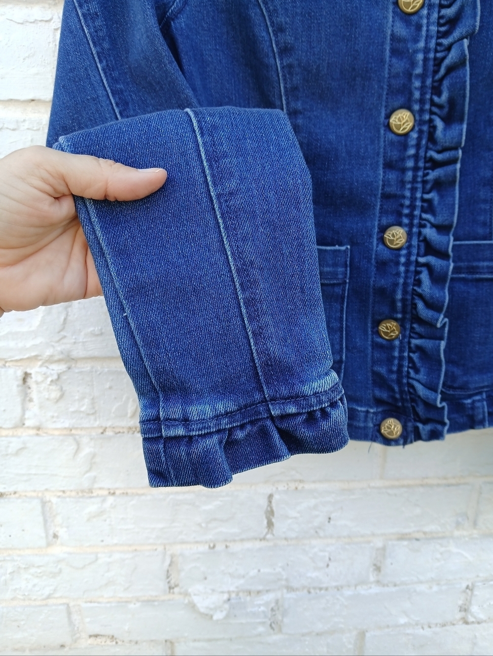 Draper James Ruffle Denim Jacket XS - Picture 7 of 9